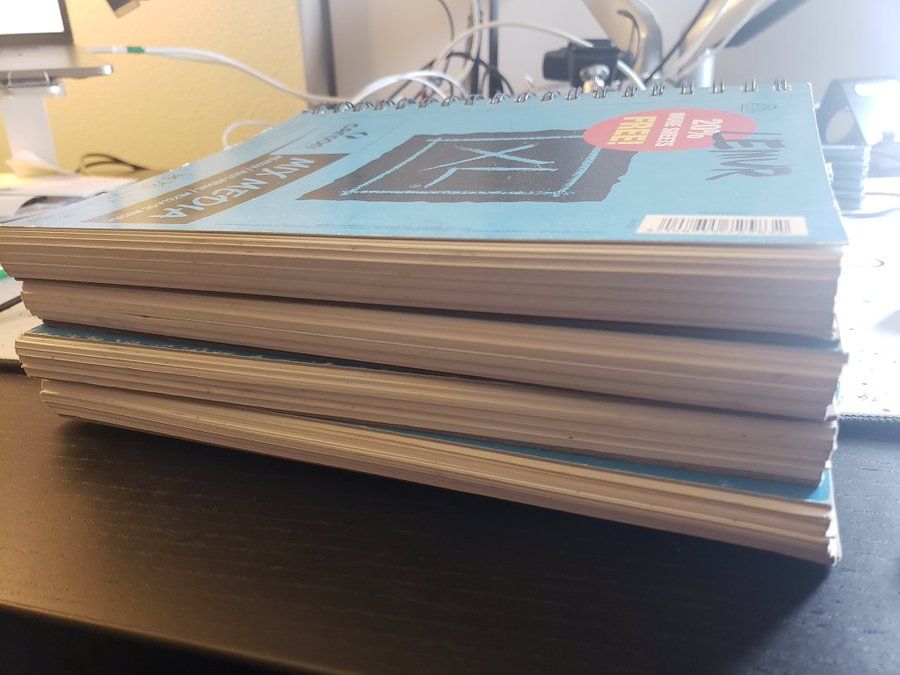 Many sketchbooks