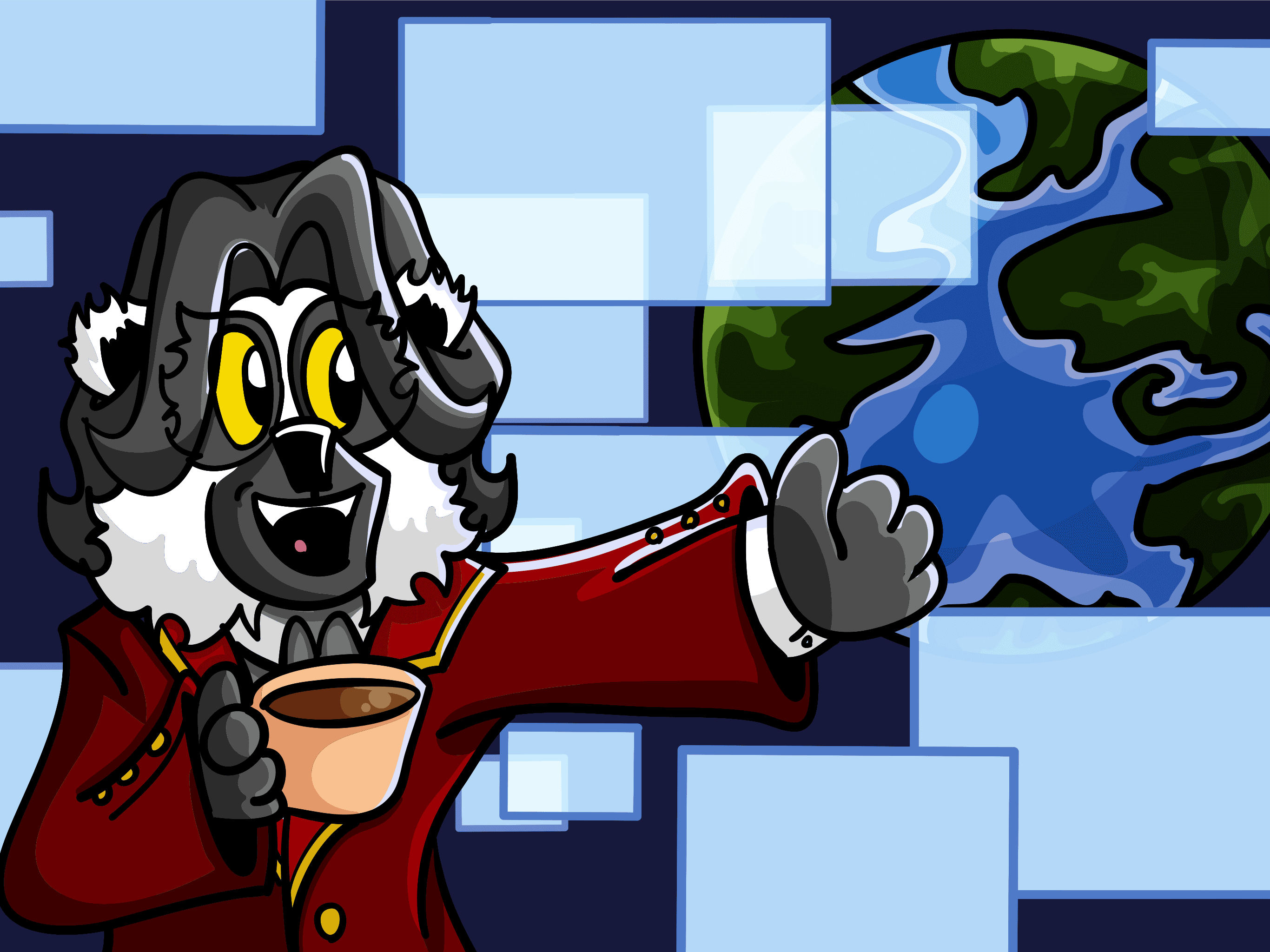 Scarlet explains how the fixes will work, pointing at a globe