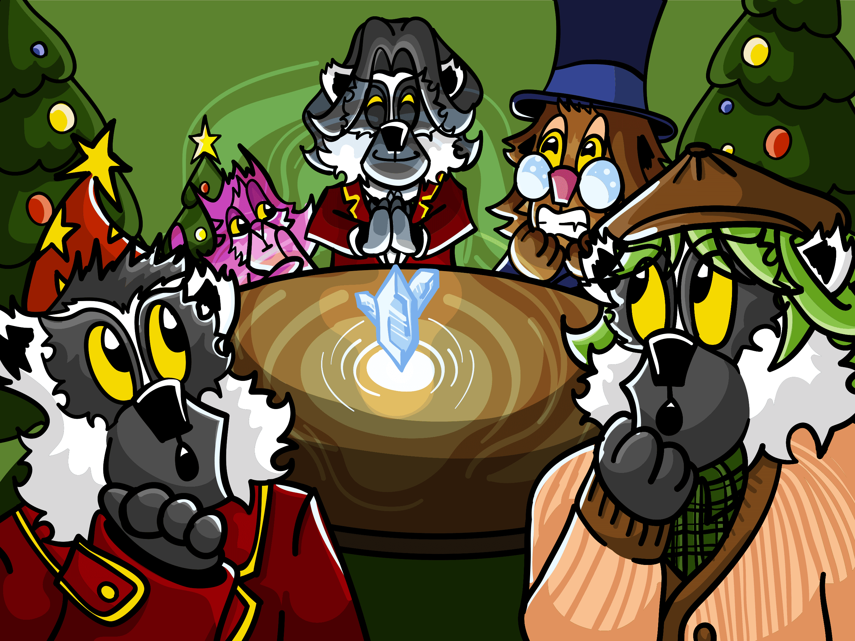 Scarlet tells the others not to change a thing while smiling. Indigo is worried as she brings out the magic code freeze crystal. Can I have a magic code freeze crystal? I could sure use one of those