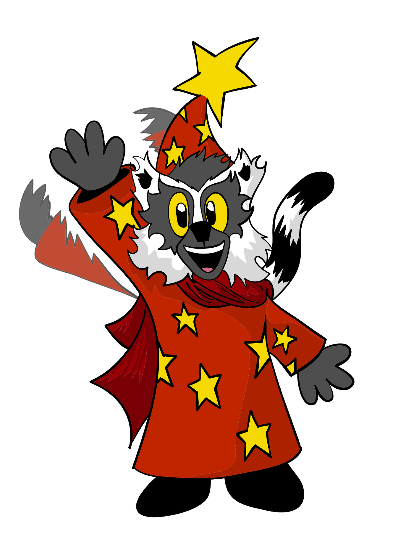 Red waving hi