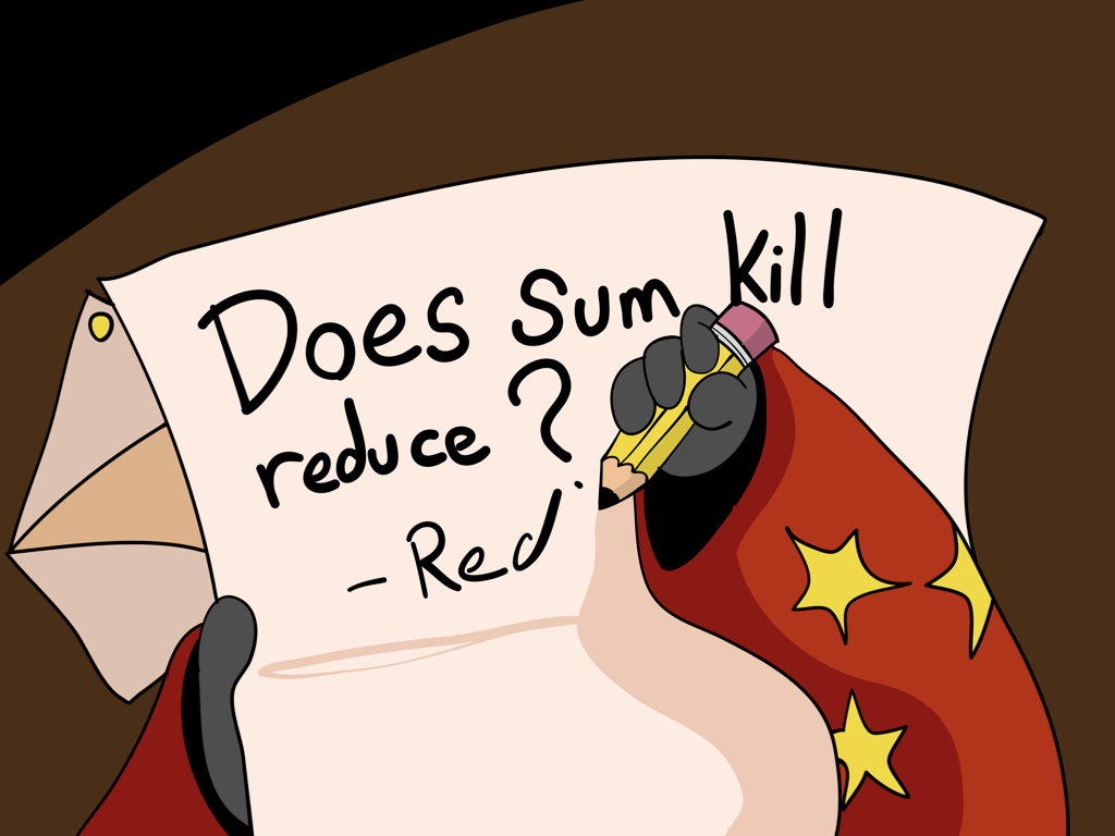 Red writing letter to master