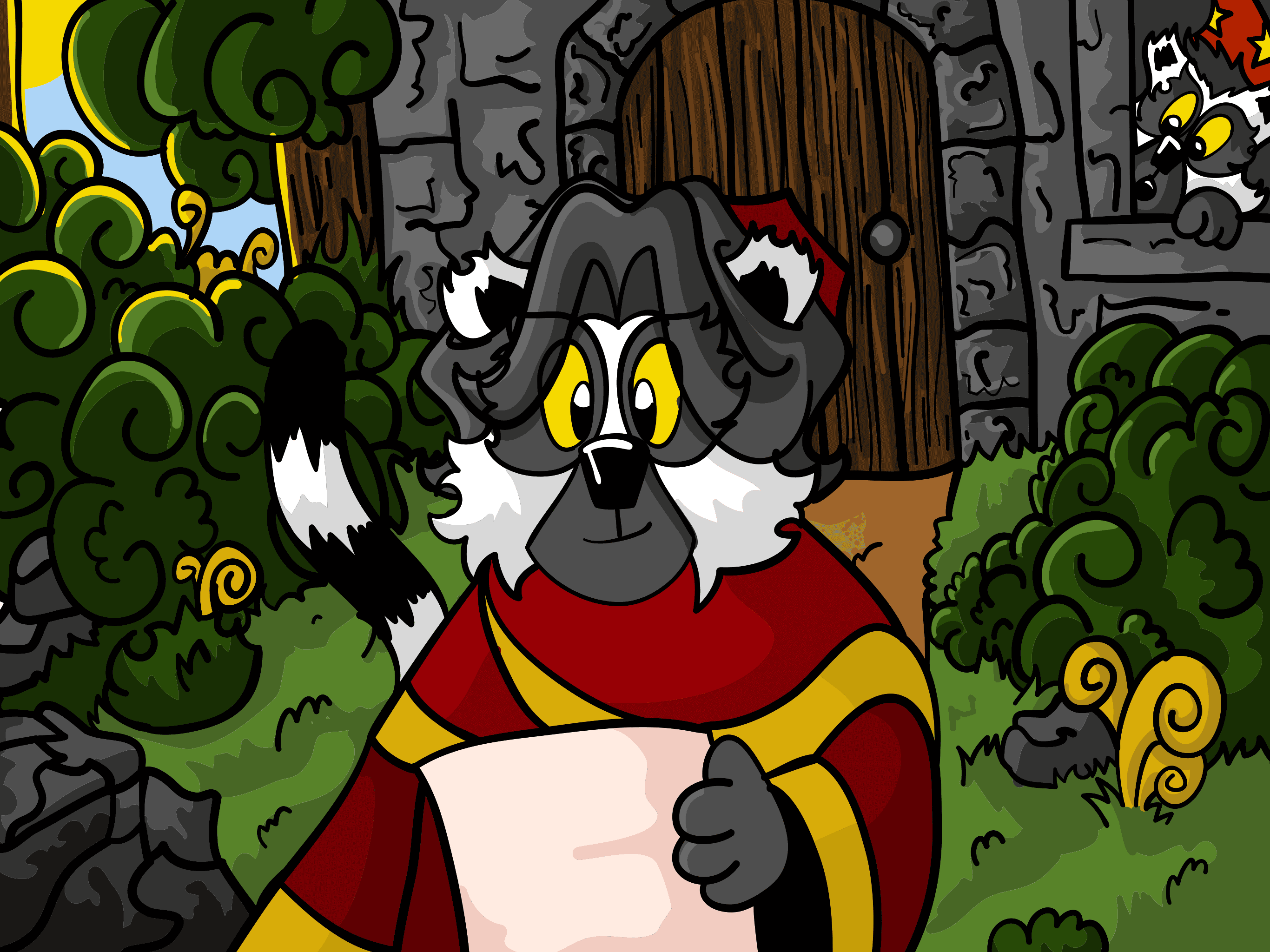 Scarlet leaving the castle