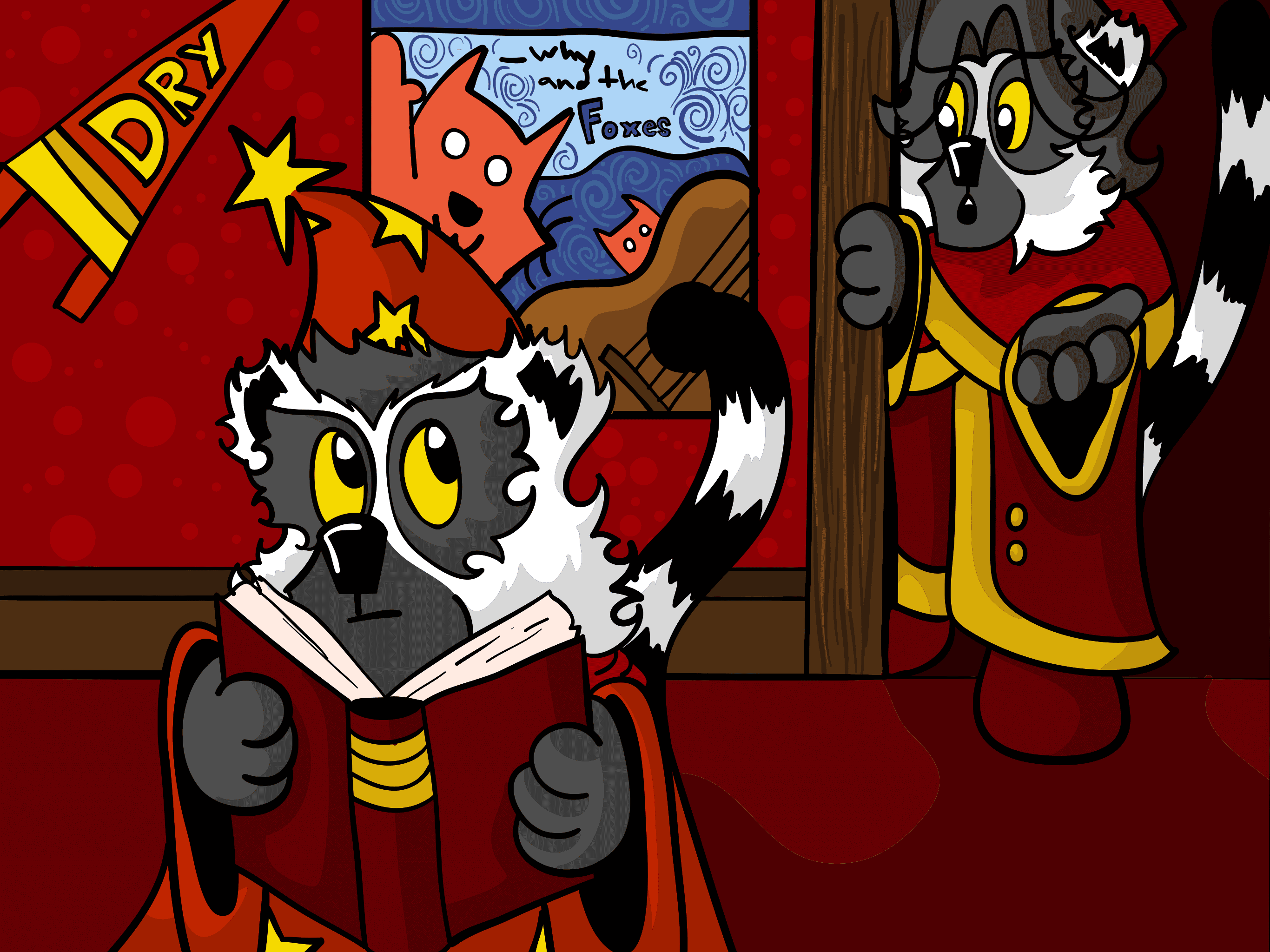 Red studying, Scarlet enters to tell she's leaving
