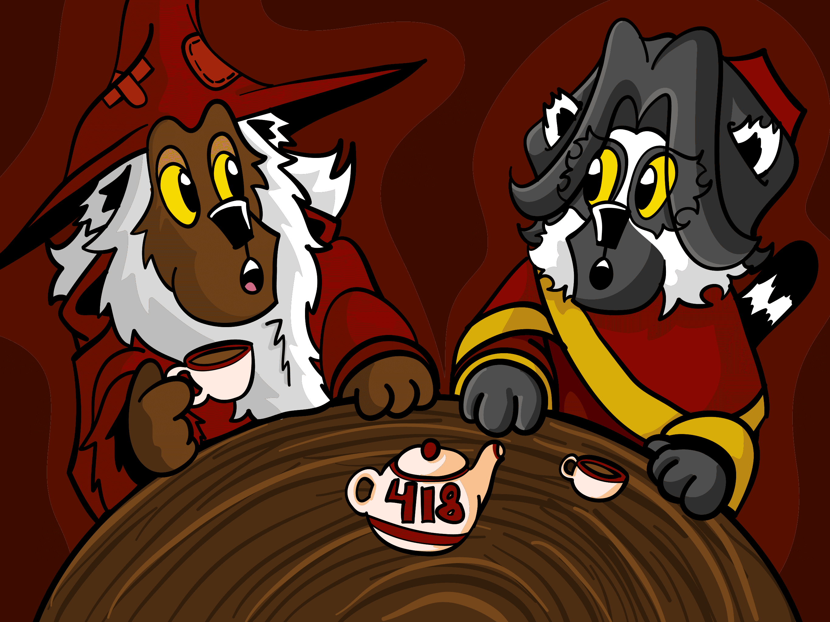 Crimson and Scarlet talking, both playing coy