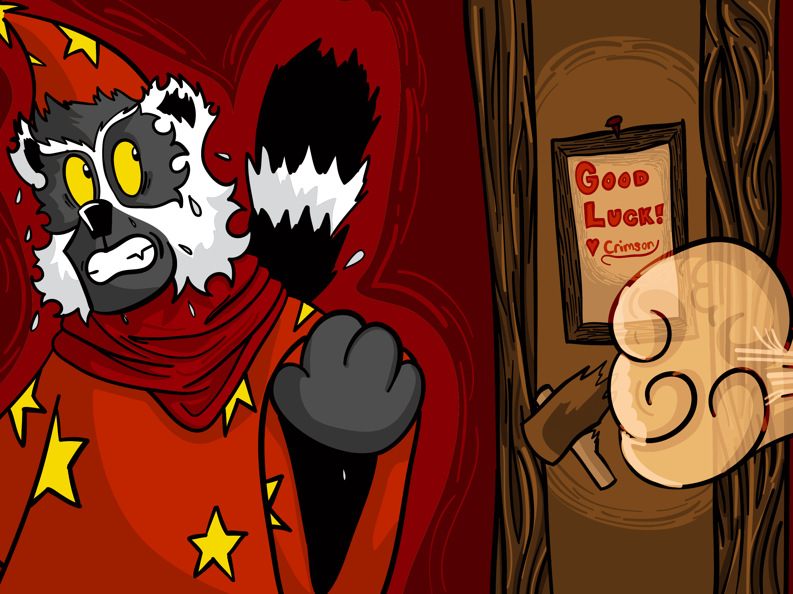 Crimson disappeared, Red panicking
