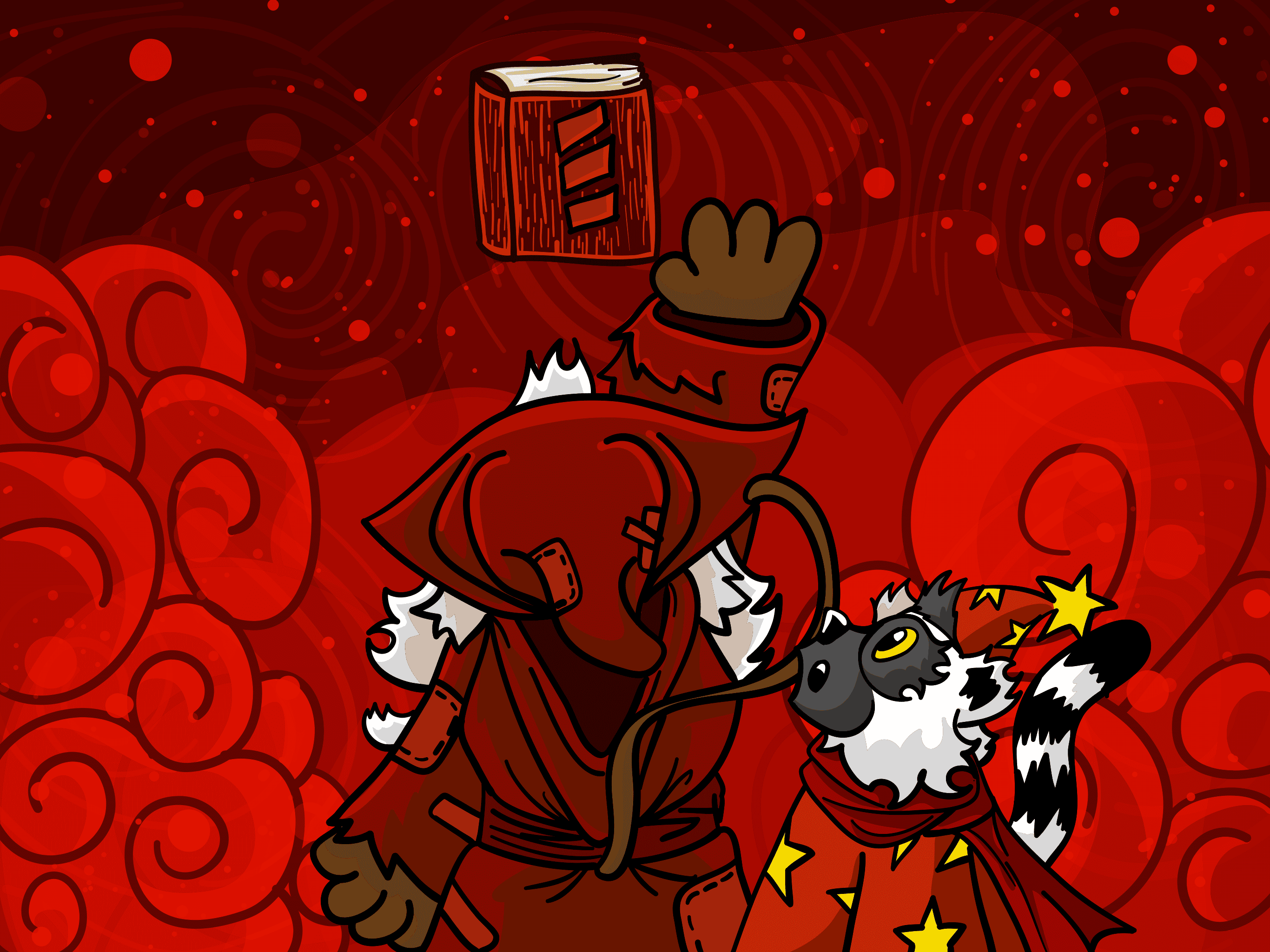 Crimson holding Scala book