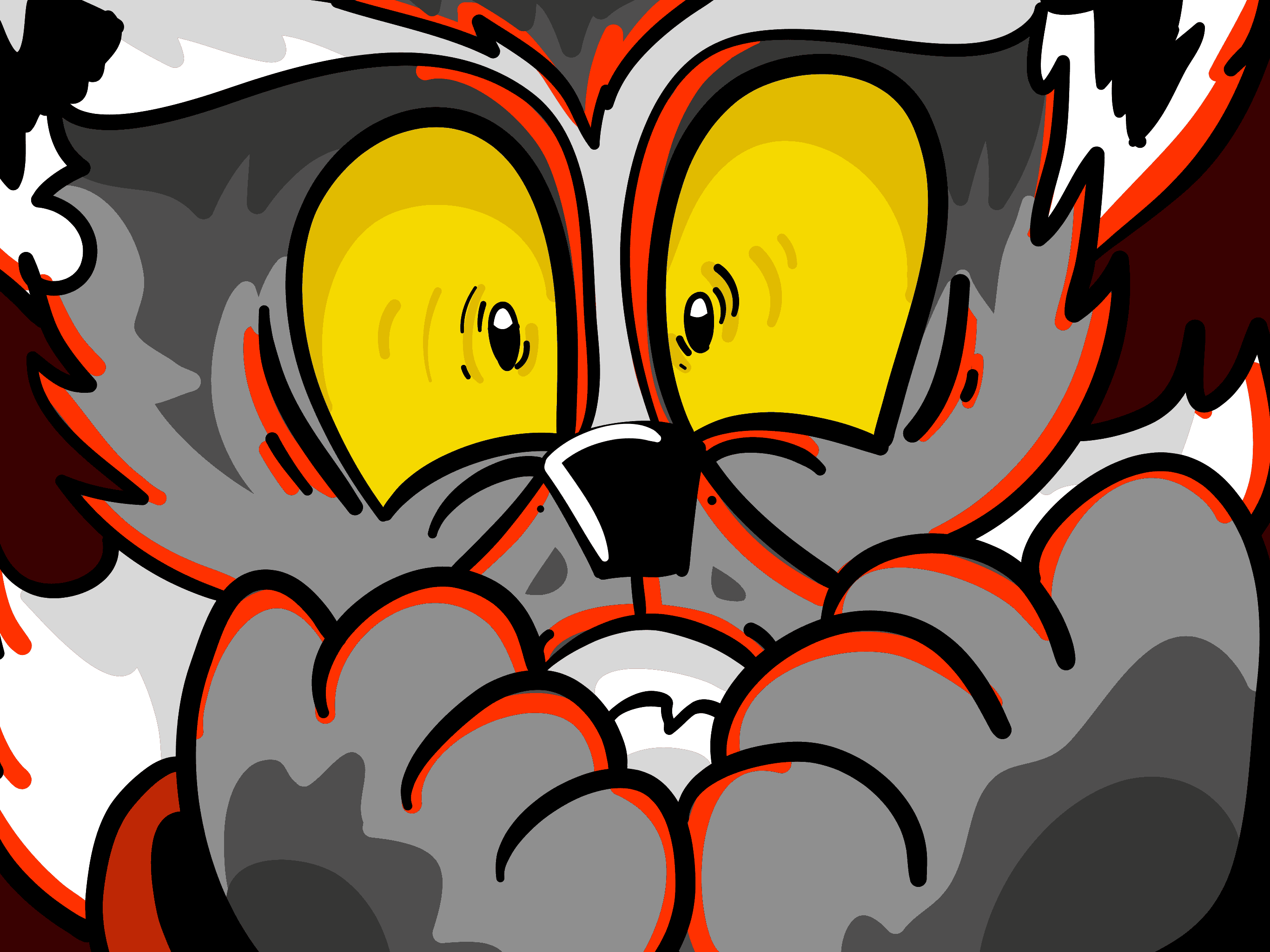 Red terrified
